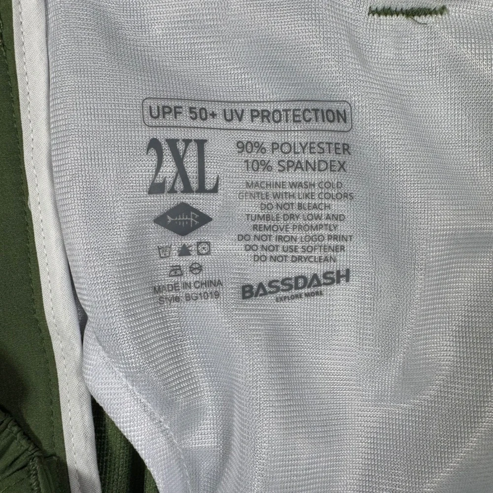 Bassdash Fishing Shorts Mens 2XL Green UPF 50+ Cargo Utility BG1019 Outdoors New